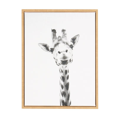 Sylvie Giraffe Framed Canvas by Simon Te of Tai Prints