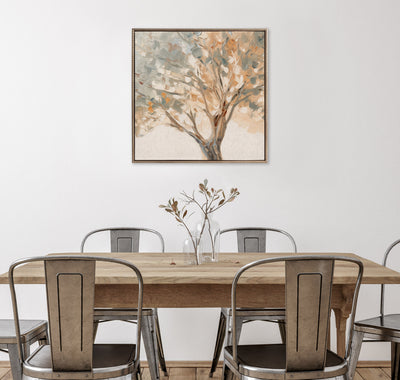 Sylvie Beaded Mediterranean Tree Framed Canvas by The Creative Bunch Studio