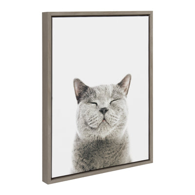 Sylvie Smiling Cat Framed Canvas by Amy Peterson Art Studio