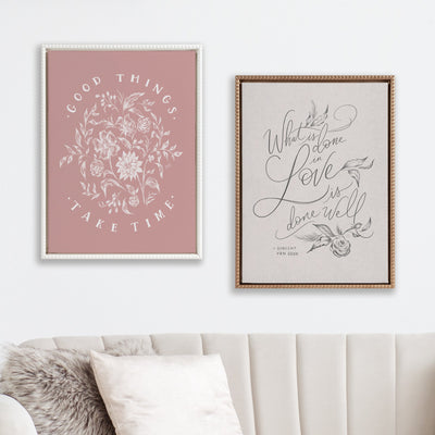 Sylvie Beaded What is Done in Love Framed Canvas by Valerie McKeehan