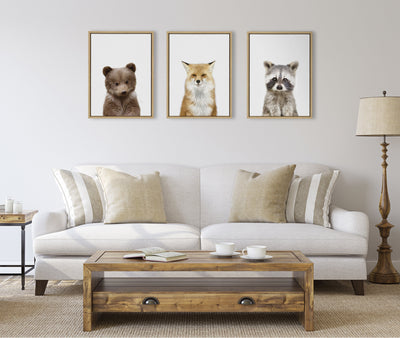 Sylvie Studio Bear, Studio Fox and Studio Raccoon Framed Canvas by kateandlaurel - product image 5 for Resin Society