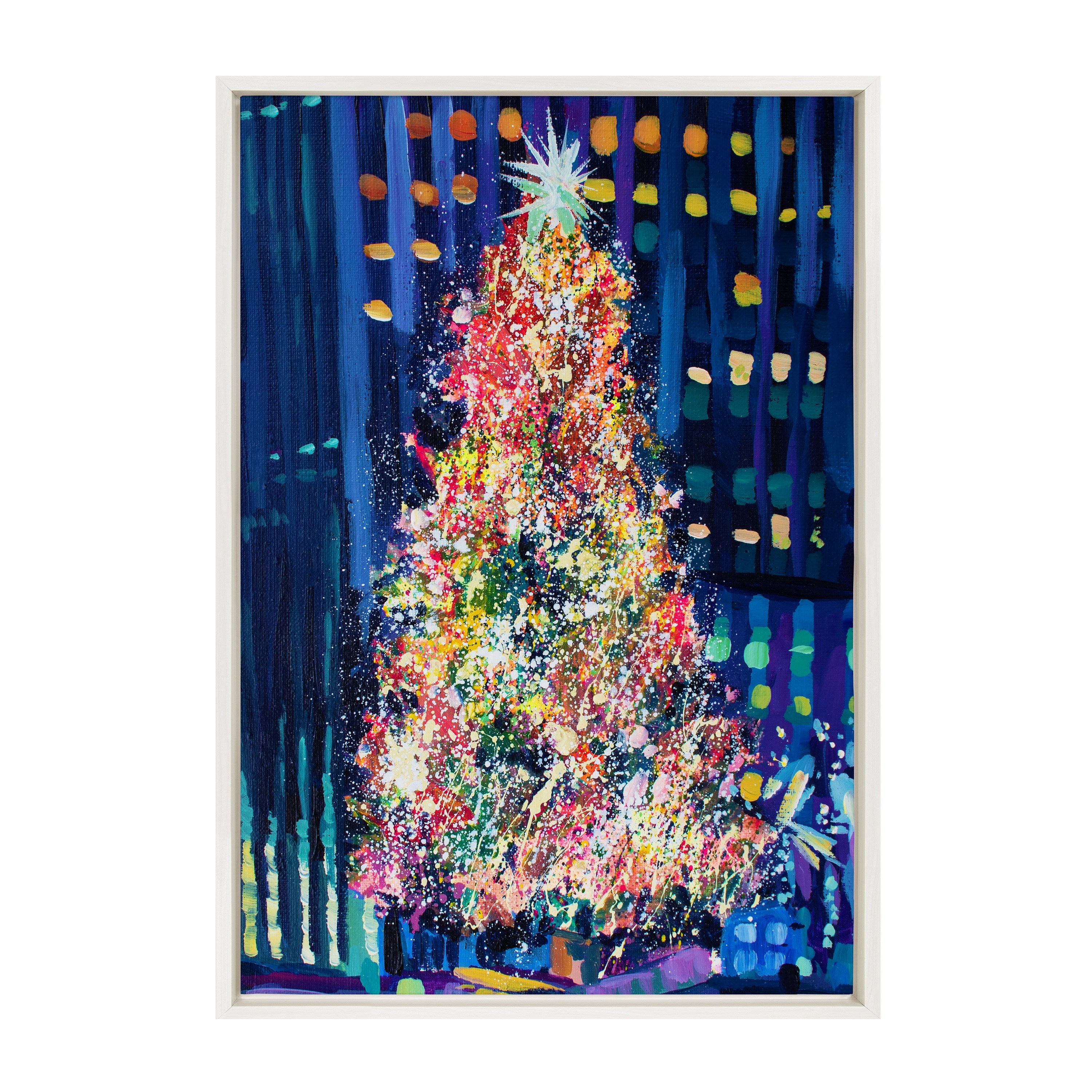 Sylvie Rockefeller Center Tree Framed Canvas by Rachel Christopoulos