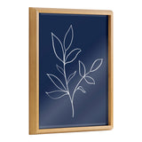 Blake Modern Blue Botanical Line Sketch Print 2 Framed Printed Glass by kateandlaurel - main product image for Resin Society