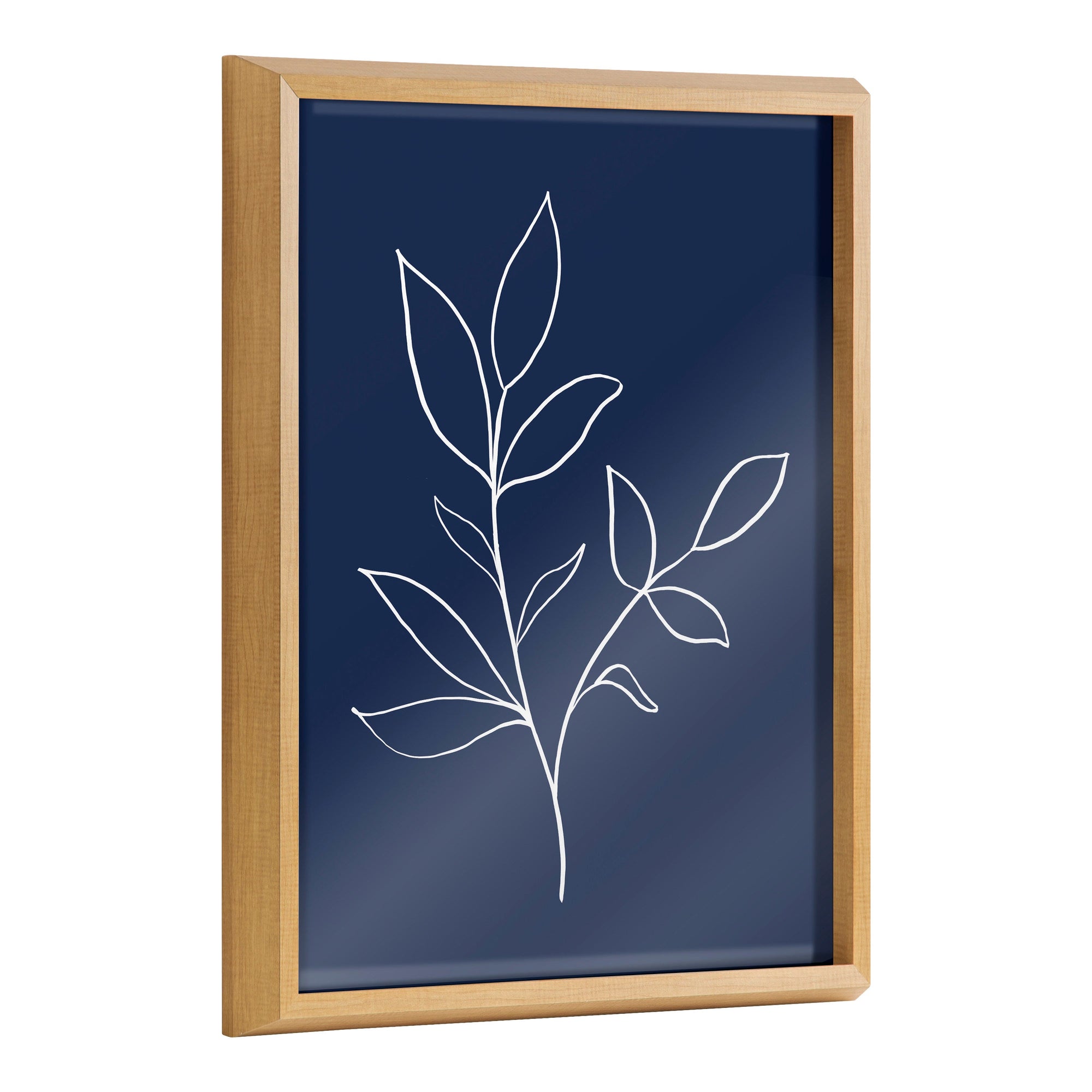 Blake Modern Blue Botanical Line Sketch Print 2 Framed Printed Glass by kateandlaurel - main product image for Resin Society