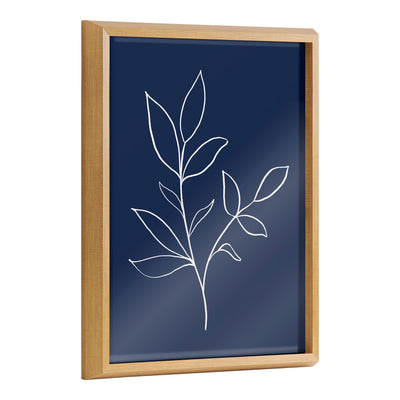 Blake Modern Blue Botanical Line Sketch Print 2 Framed Printed Glass by kateandlaurel - main product image for Resin Society