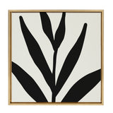 Sylvie Modern Botanical Neutral Abstract 1 Framed Canvas