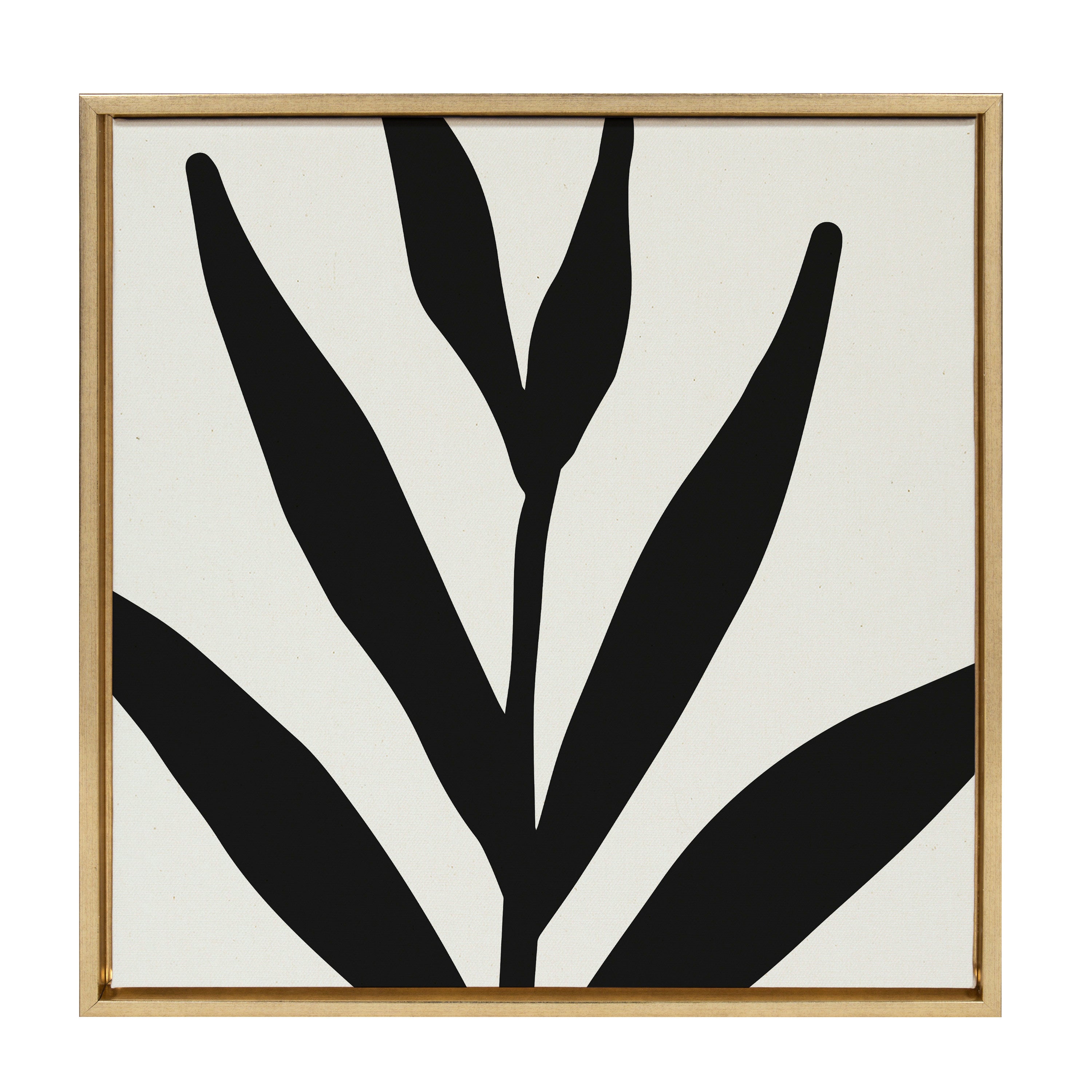 Sylvie Modern Botanical Neutral Abstract 1 Framed Canvas