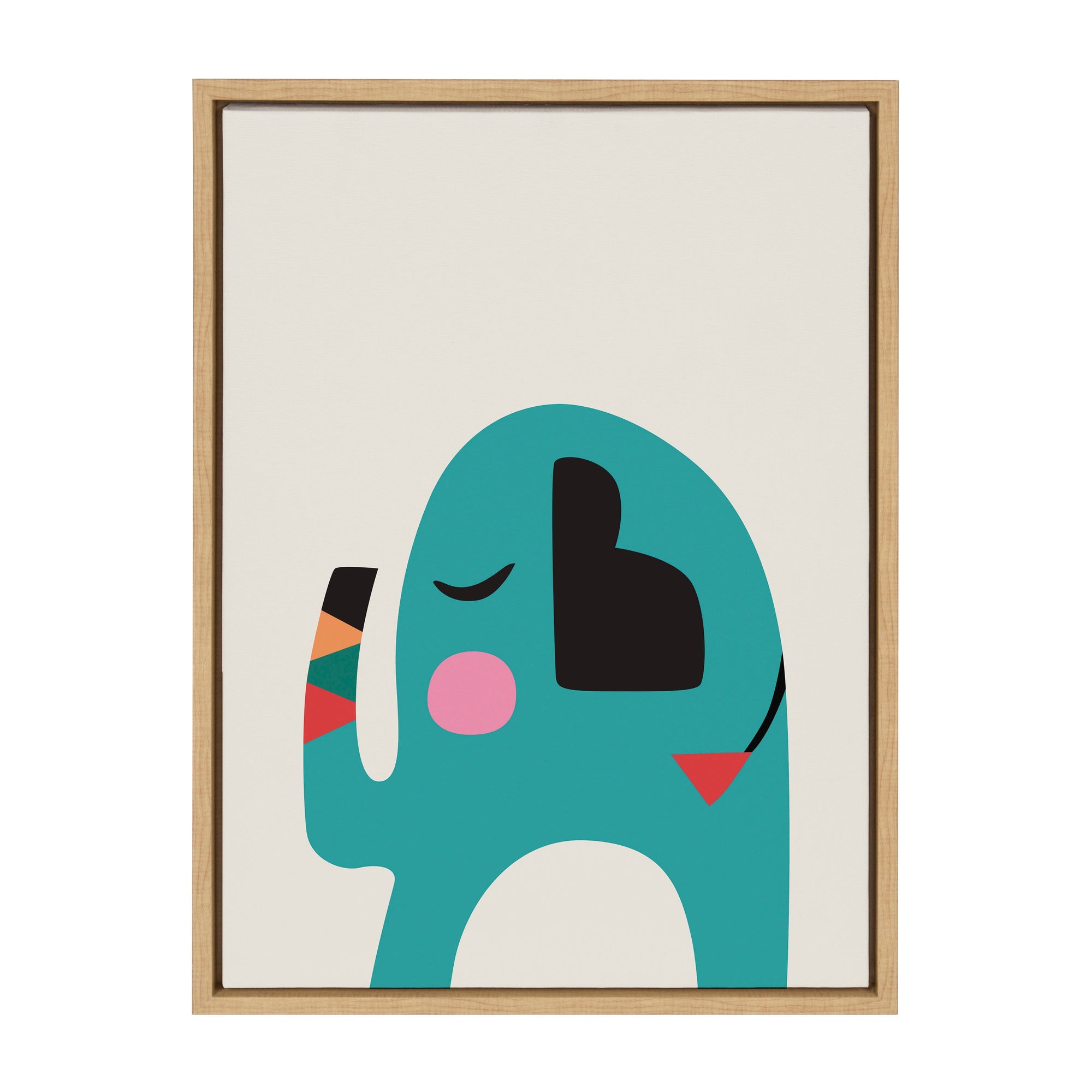 Sylvie Mid Century Modern Baby Elephant Framed Canvas by kateandlaurel - product image 10 for Resin Society