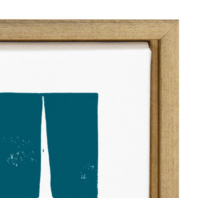Sylvie Modern Tribal Block Print Teal Framed Canvas by kateandlaurel - product image 3 for Resin Society