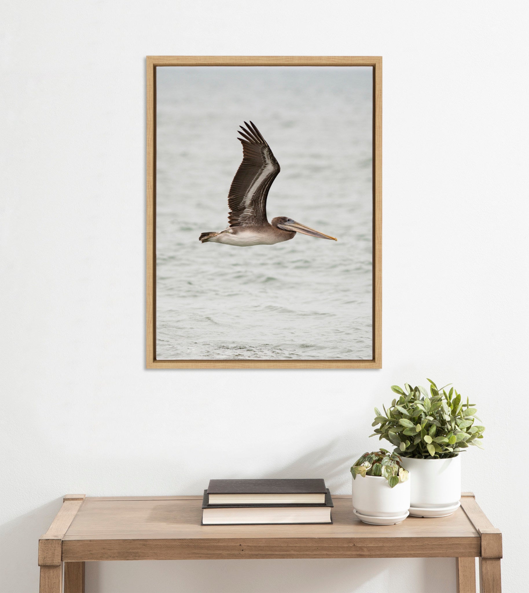 Sylvie Pelican No 1 Framed Canvas by Crystal Lynn Collins
