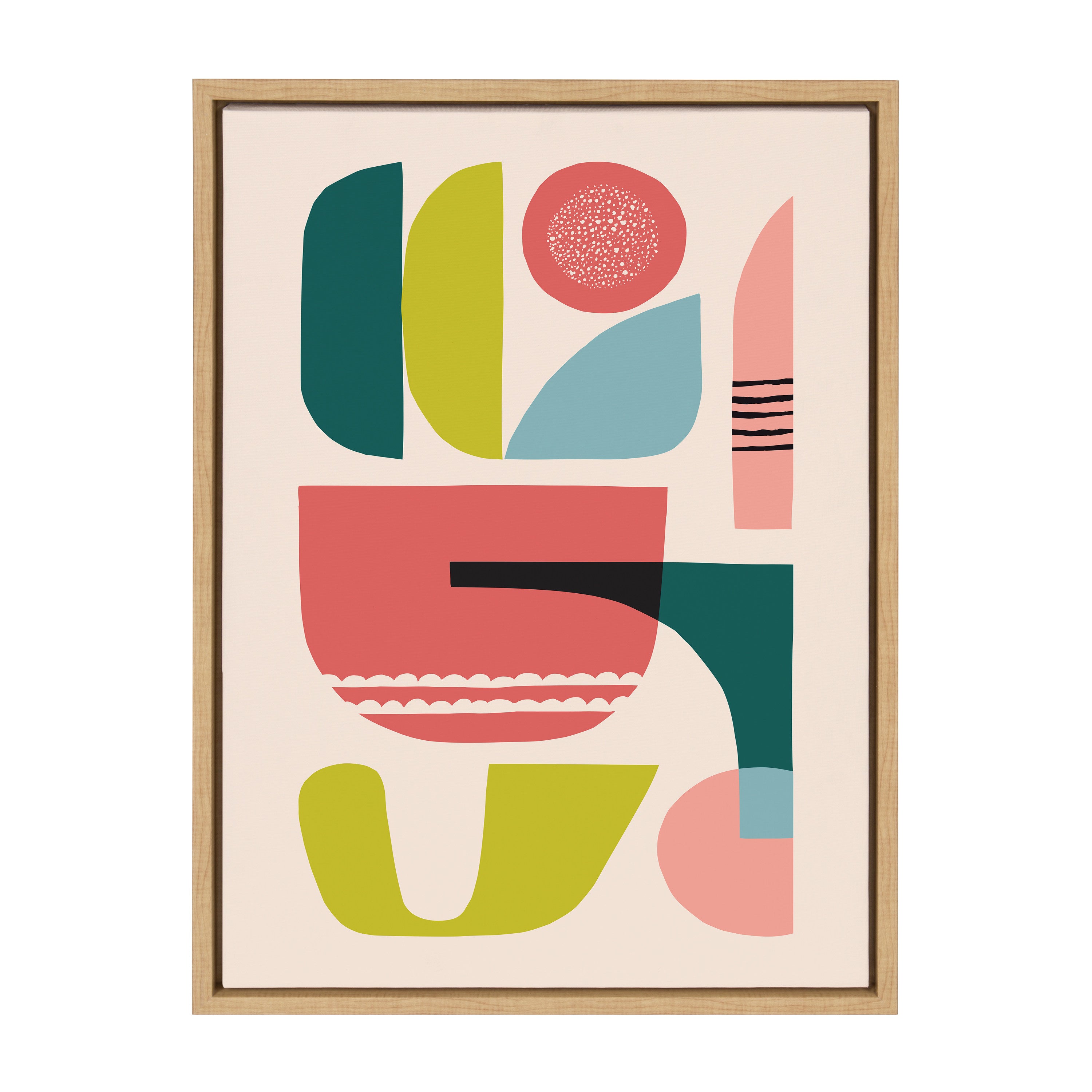 Sylvie Mid Century 5 Framed Canvas by kateandlaurel - product image 8 for Resin Society