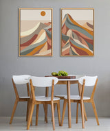 Sylvie Mid Century Modern Mountains Framed Canvas by kateandlaurel - product image 8 for Resin Society