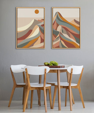 Sylvie Mid Century Modern Mountains Framed Canvas by kateandlaurel - product image 8 for Resin Society