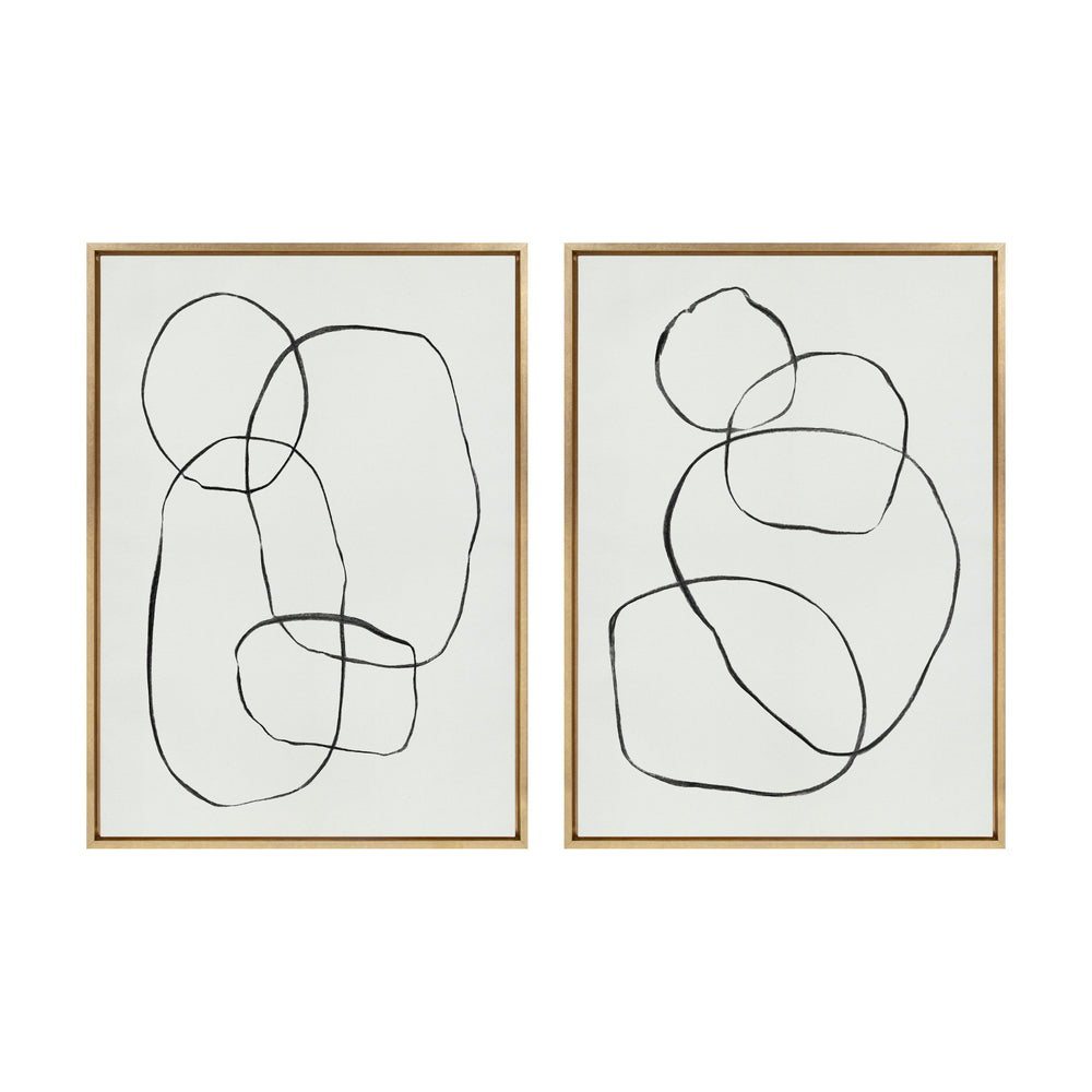 Sylvie Going in Circles Framed Textured Canvas Set by kateandlaurel - main product image for Resin Society