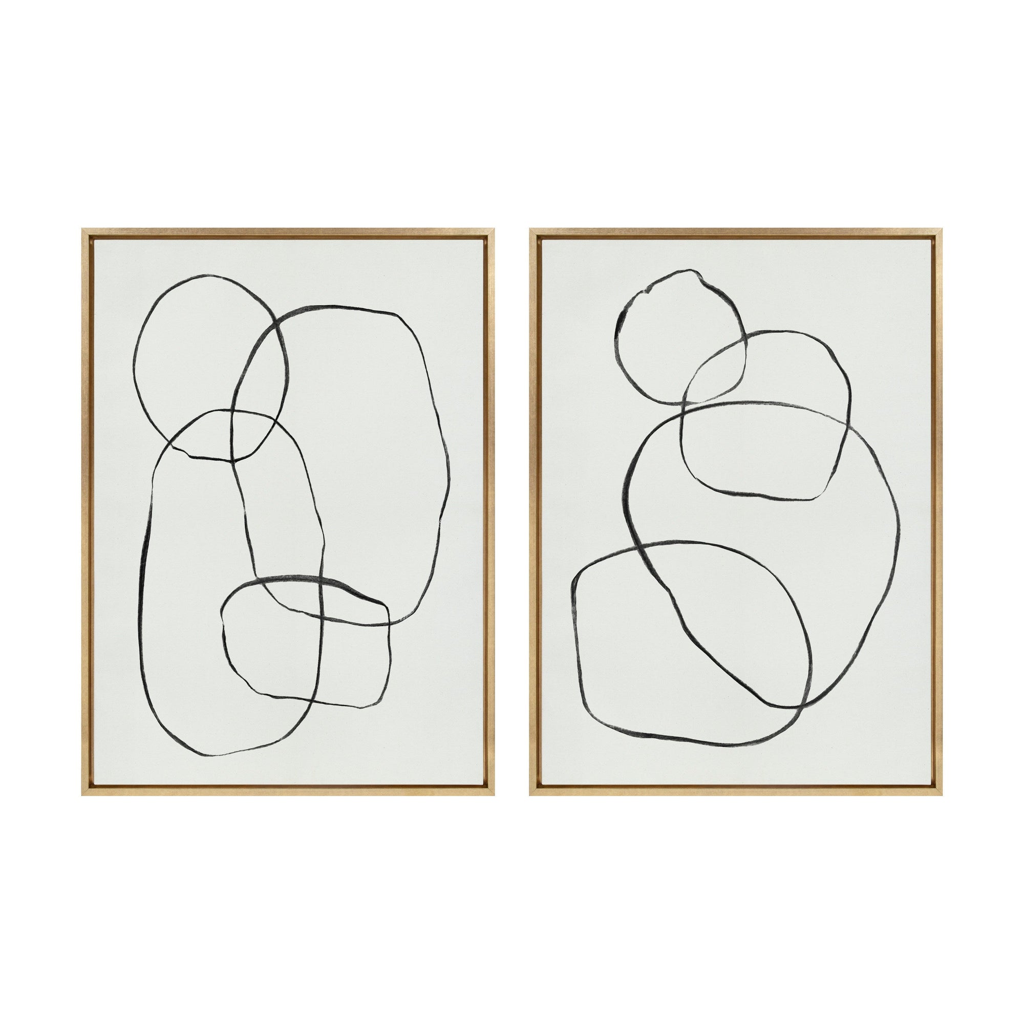 Sylvie Going in Circles Framed Textured Canvas Set by kateandlaurel - main product image for Resin Society