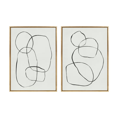 Sylvie Going in Circles Framed Textured Canvas Set by kateandlaurel - main product image for Resin Society