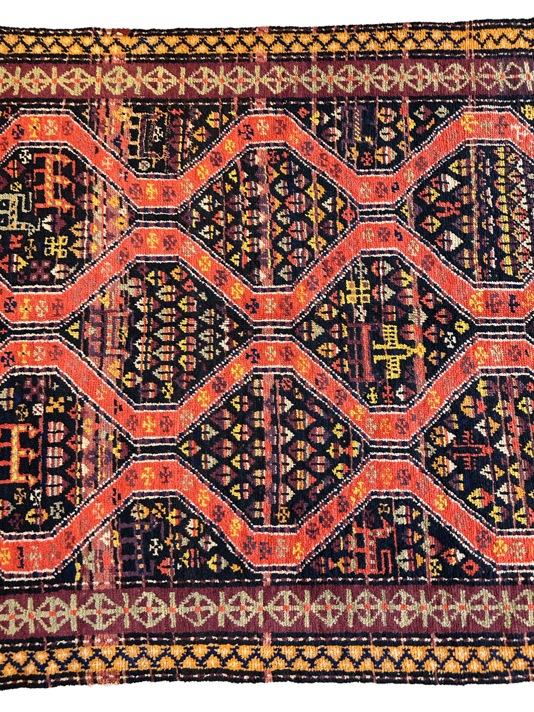 Rare Antique Handmade Caucasian Kazak Rug 4’ x 9’ by Rugistan - product image 2 for Resin Society