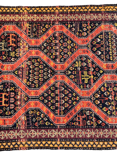 Rare Antique Handmade Caucasian Kazak Rug 4’ x 9’ by Rugistan - product image 2 for Resin Society