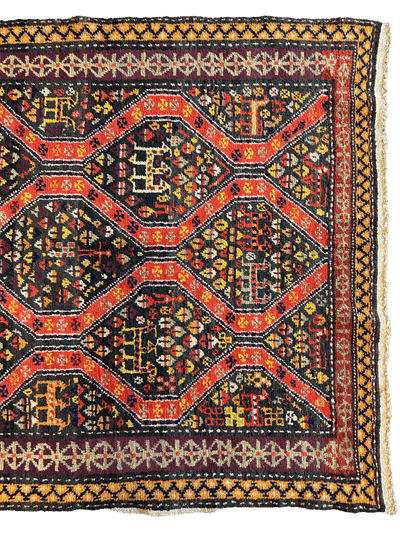 Rare Antique Handmade Caucasian Kazak Rug 4’ x 9’ by Rugistan - product image 3 for Resin Society