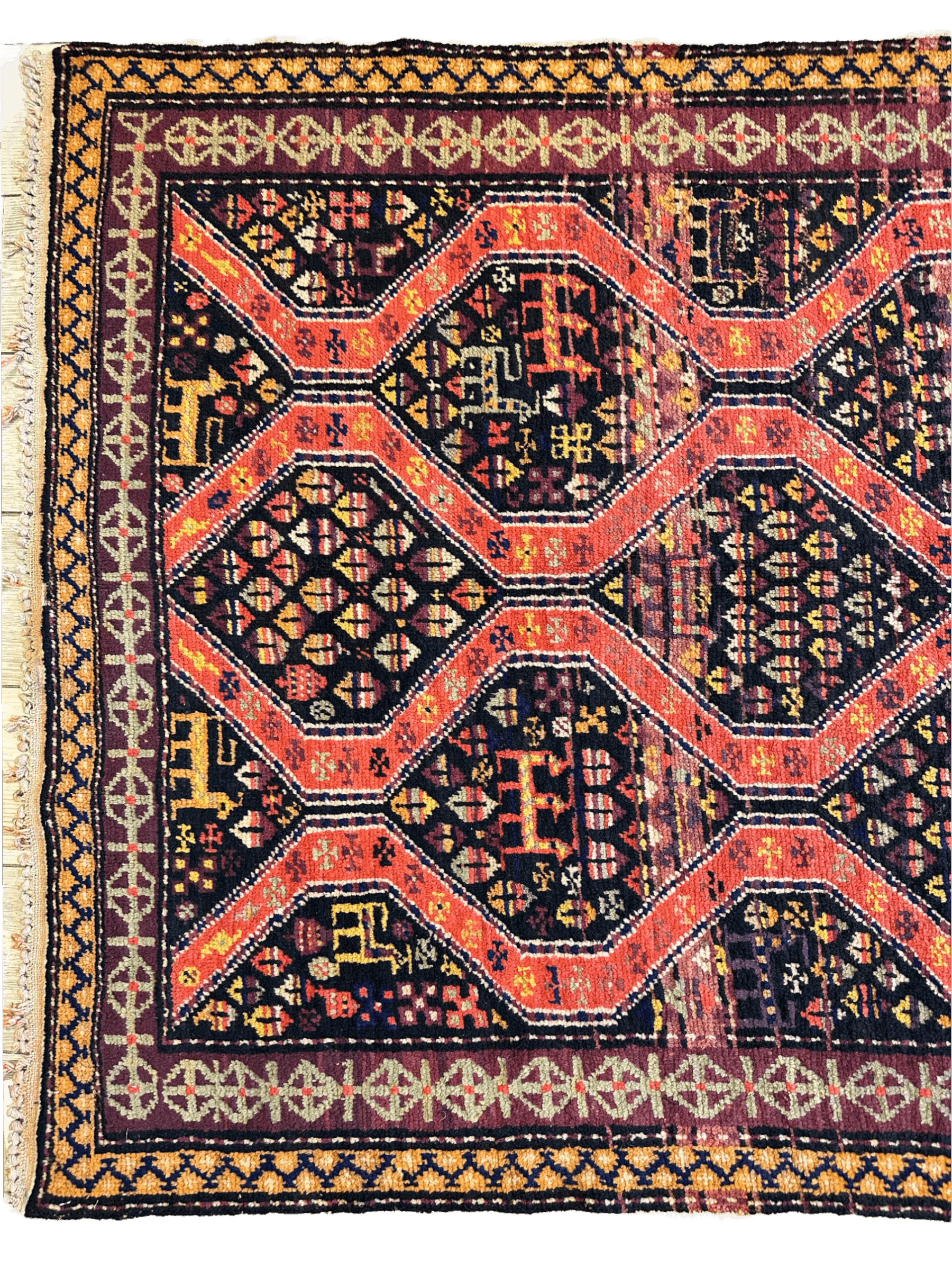Rare Antique Handmade Caucasian Kazak Rug 4’ x 9’ by Rugistan - product image 4 for Resin Society