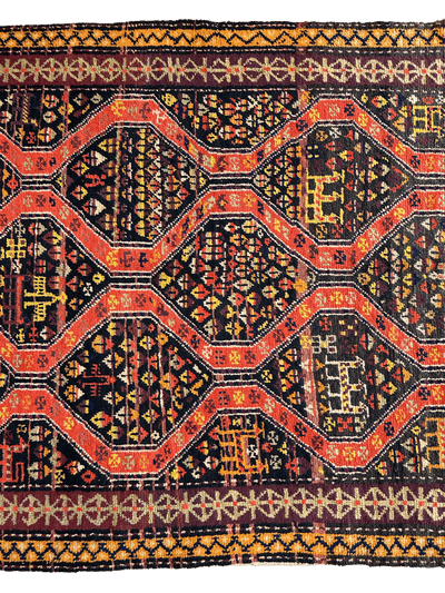 Rare Antique Handmade Caucasian Kazak Rug 4’ x 9’ by Rugistan - product image 5 for Resin Society