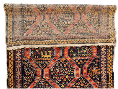 Rare Antique Handmade Caucasian Kazak Rug 4’ x 9’ by Rugistan - product image 6 for Resin Society