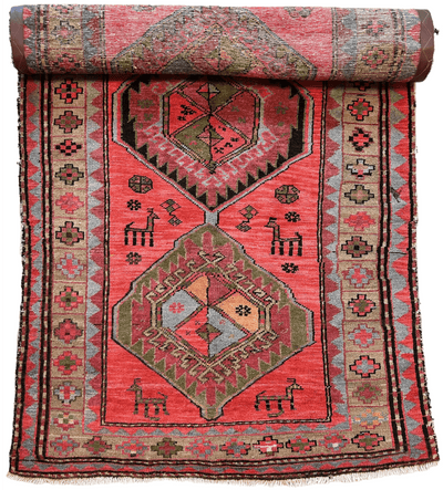 Rare Antique Handmade Caucasian Runner Rug 3’7" x 9’2" by Rugistan - main product image for Resin Society