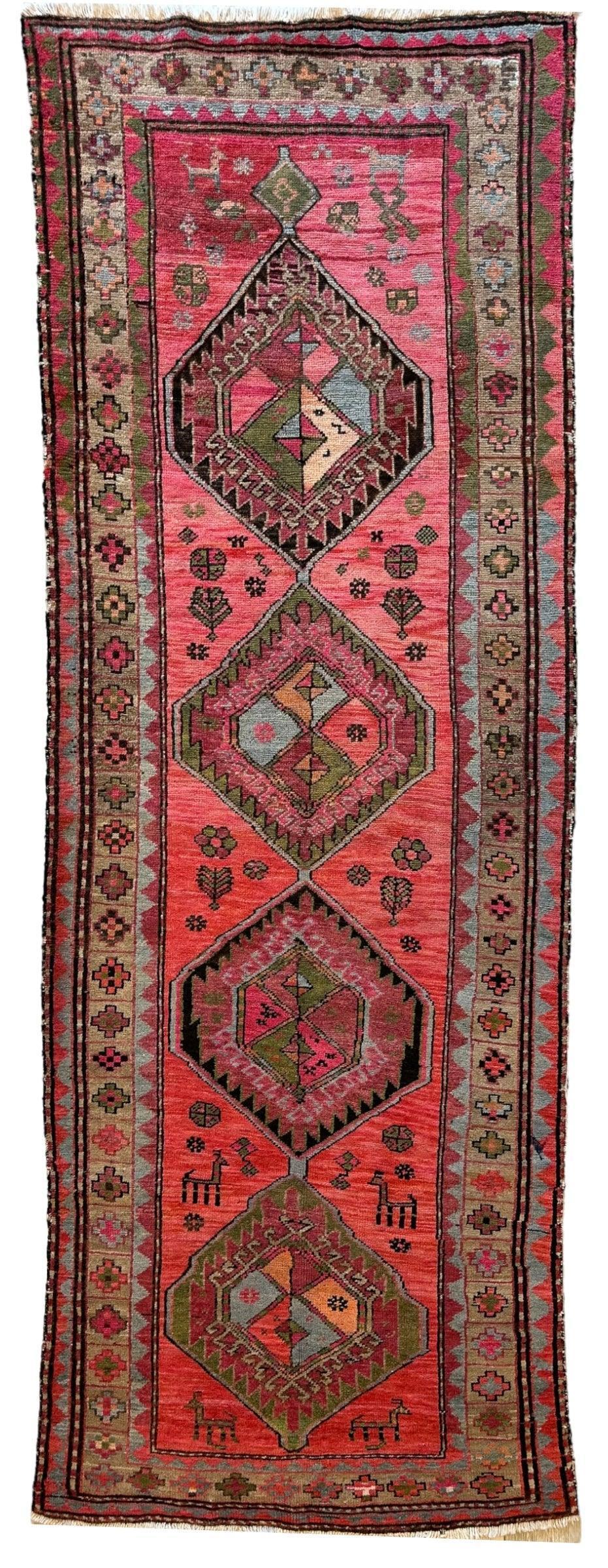 Rare Antique Handmade Caucasian Runner Rug 3’7" x 9’2" by Rugistan - product image 2 for Resin Society