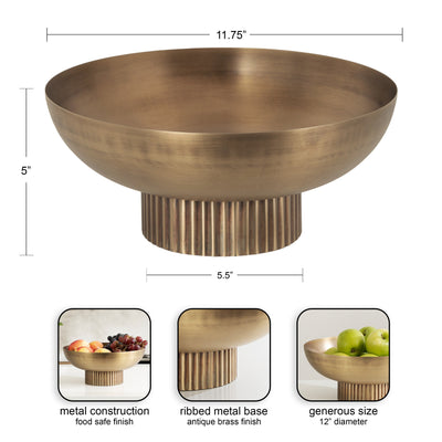 Rooks Ribbed Metal Bowl
