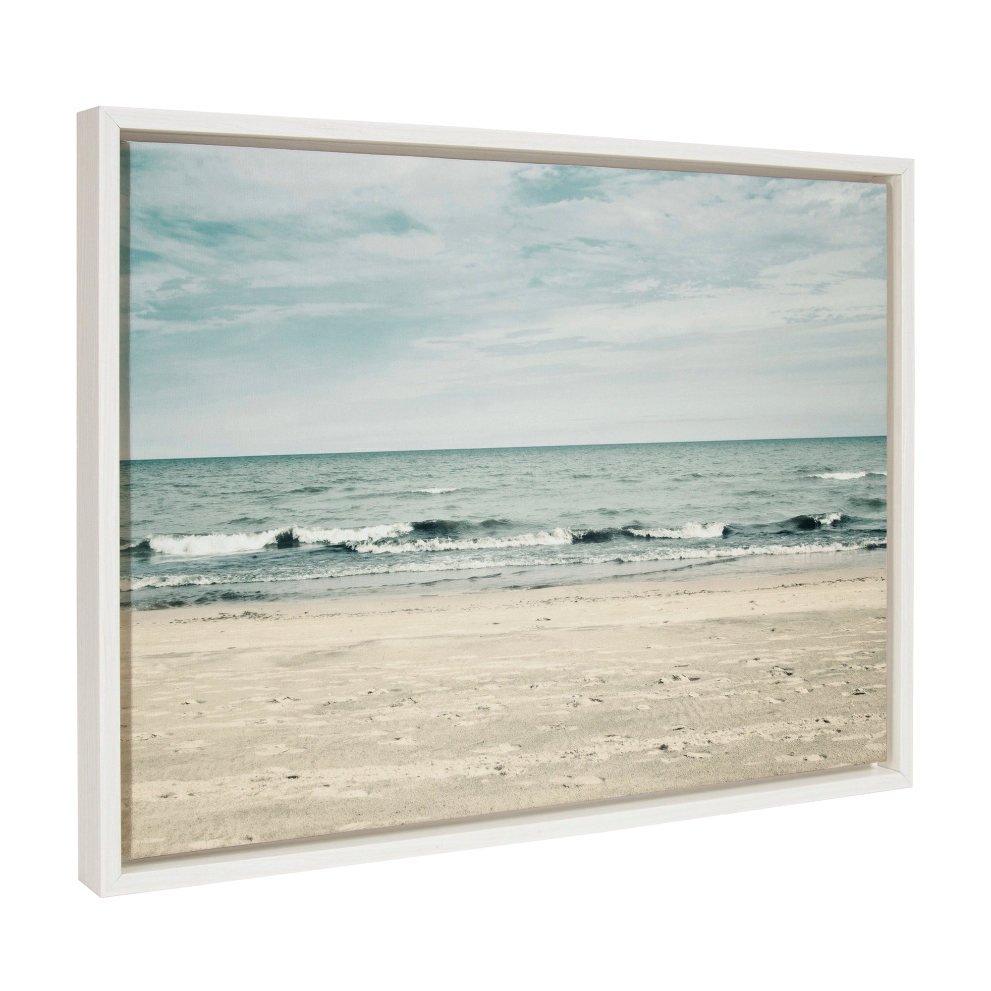 Sylvie Beach 2 Framed Canvas by kateandlaurel - main product image for Resin Society