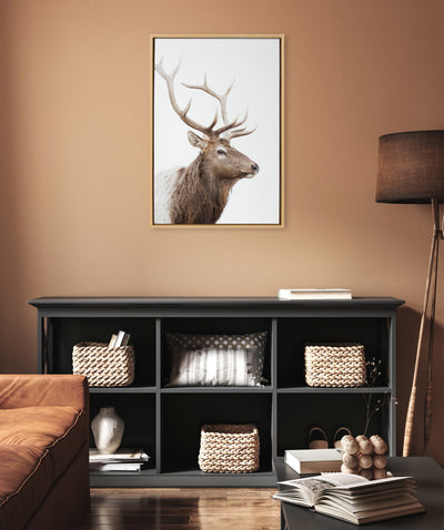 Sylvie Stag Profile Framed Canvas by Amy Peterson Art Studio