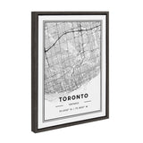 Sylvie Toronto Modern Map Framed Canvas by kateandlaurel - product image 2 for Resin Society