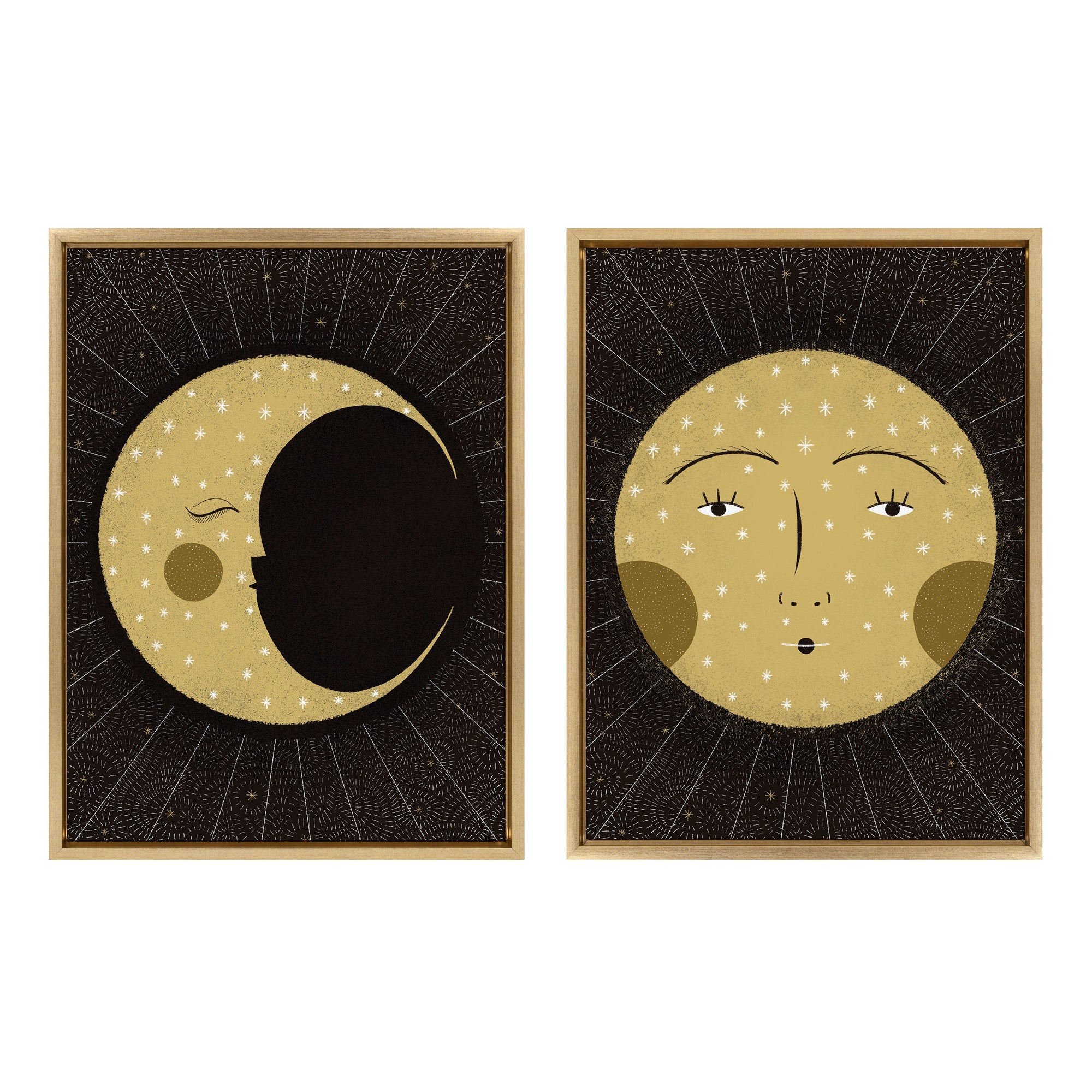 Sylvie Moon Print and Sun Print Framed Canvas Set by kateandlaurel - product image 7 for Resin Society