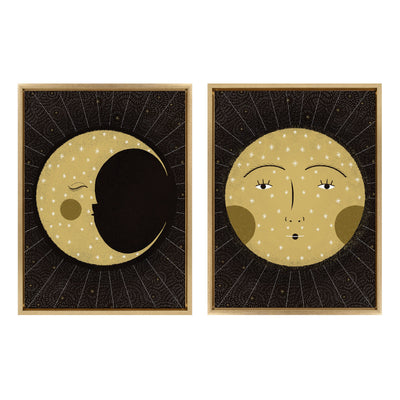 Sylvie Moon Print and Sun Print Framed Canvas Set by kateandlaurel - product image 7 for Resin Society