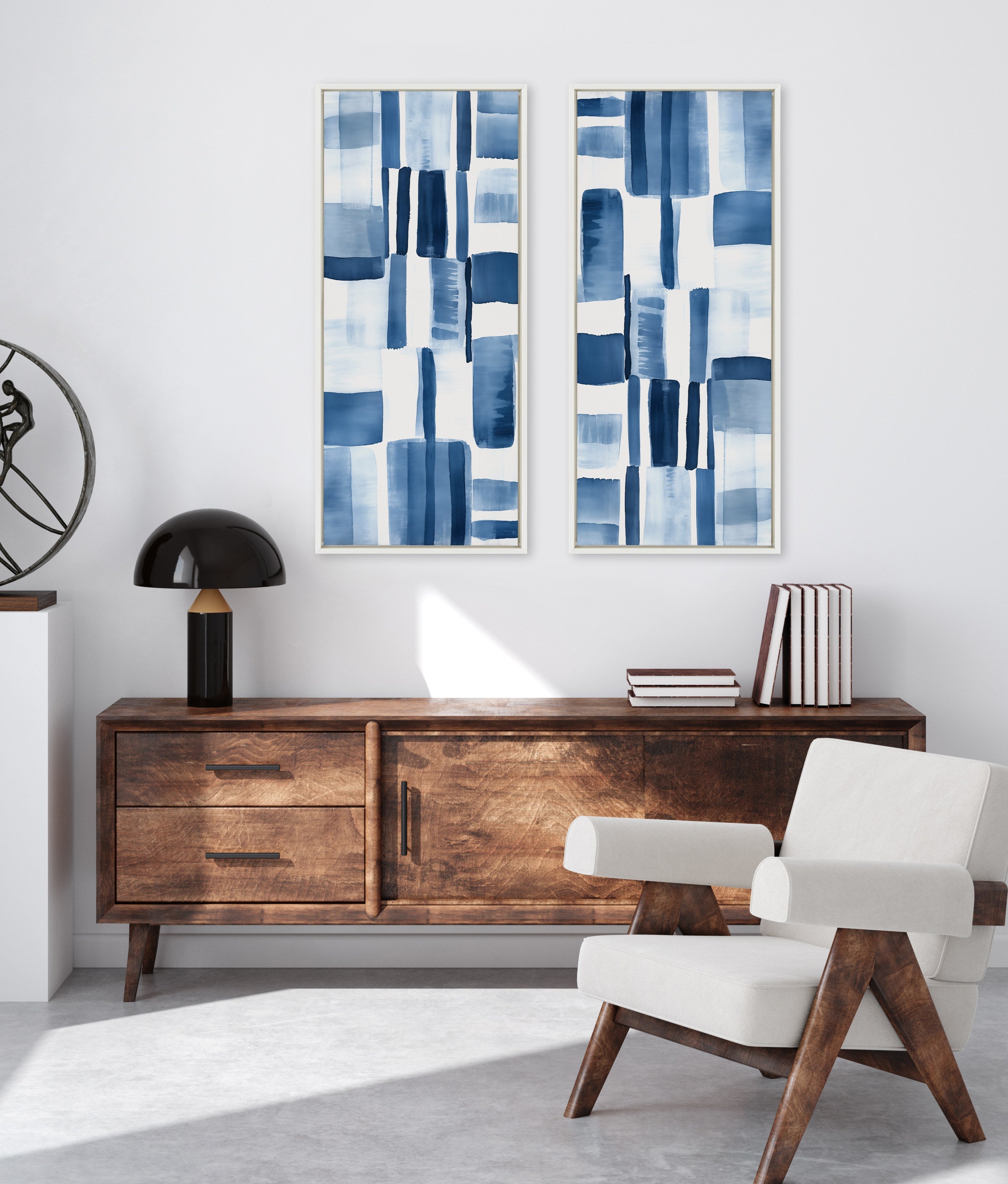 Sylvie Coastal Abstract Framed Canvas by Amy Lighthall