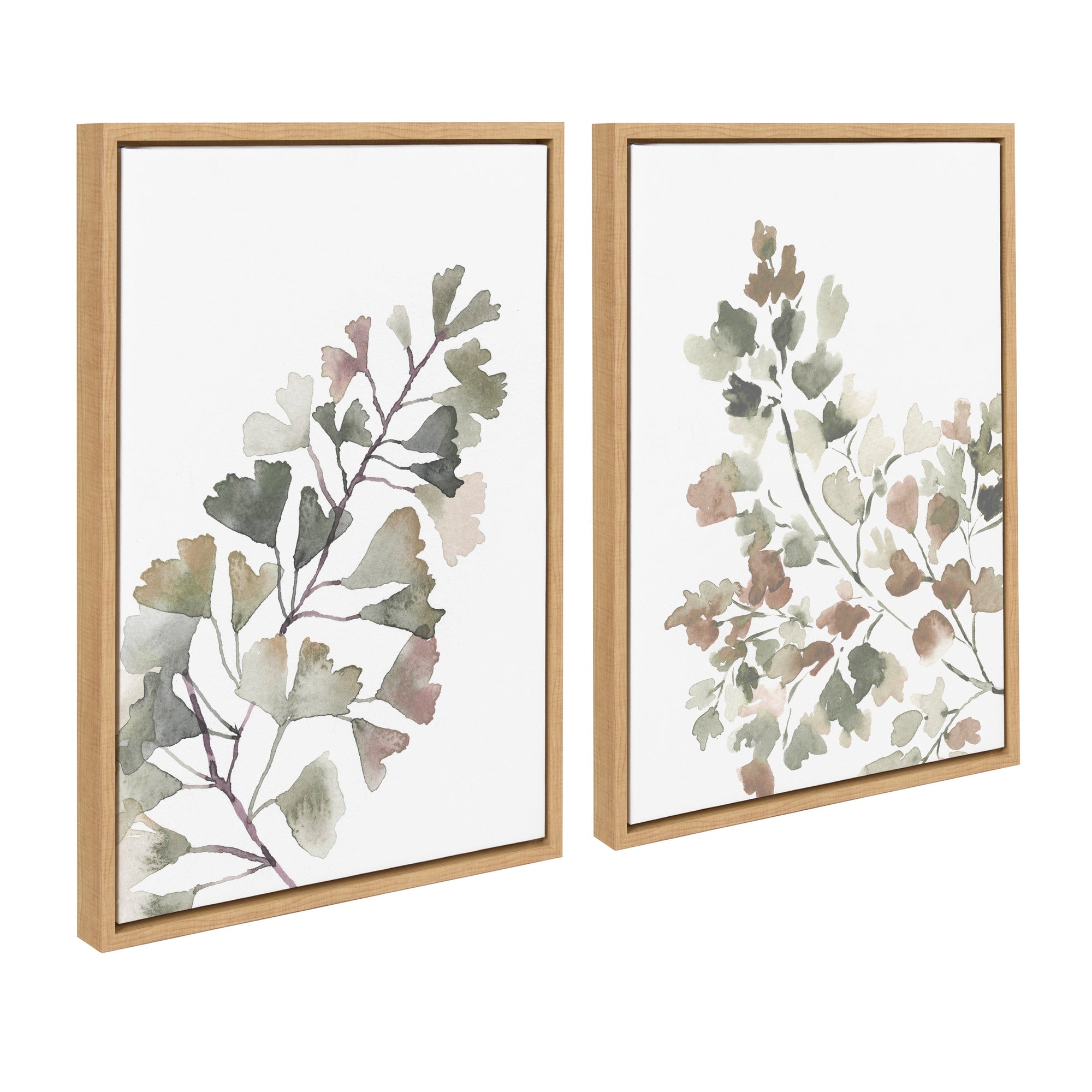 Sylvie Botanical Soft Splitfern and Botanical Soft Maiden Framed Canvas by kateandlaurel - product image 7 for Resin Society