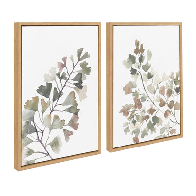 Sylvie Botanical Soft Splitfern and Botanical Soft Maiden Framed Canvas by kateandlaurel - product image 7 for Resin Society