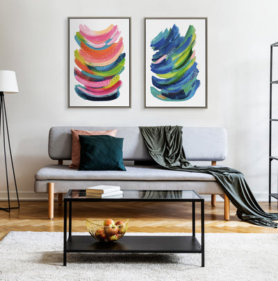 Sylvie Bright Abstract 2 Framed Canvas by kateandlaurel - product image 5 for Resin Society