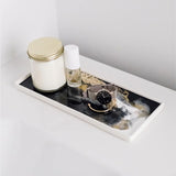 Large Ceramic Resin Tray with hand-poured resin surface in Northern Lights color