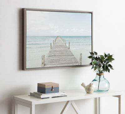 Sylvie Wooden Pier on Beach Framed Canvas by Amy Peterson Art Studio by kateandlaurel - product image 5 for Resin Society