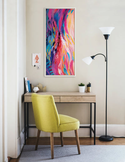 Sylvie Brush Strokes 90 Framed Canvas by kateandlaurel - product image 11 for Resin Society