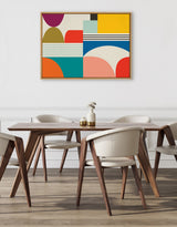 Sylvie Mid Century Modern Pattern Framed Canvas by kateandlaurel - product image 4 for Resin Society