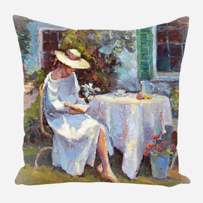 Reading in the Garden Pillow by John Beard Collection - main product image for Resin Society