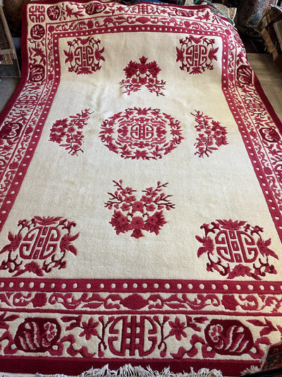 Red & Beige Chinese Art Deco Style Rug 11 x 15 by Rugistan - product image 3 for Resin Society