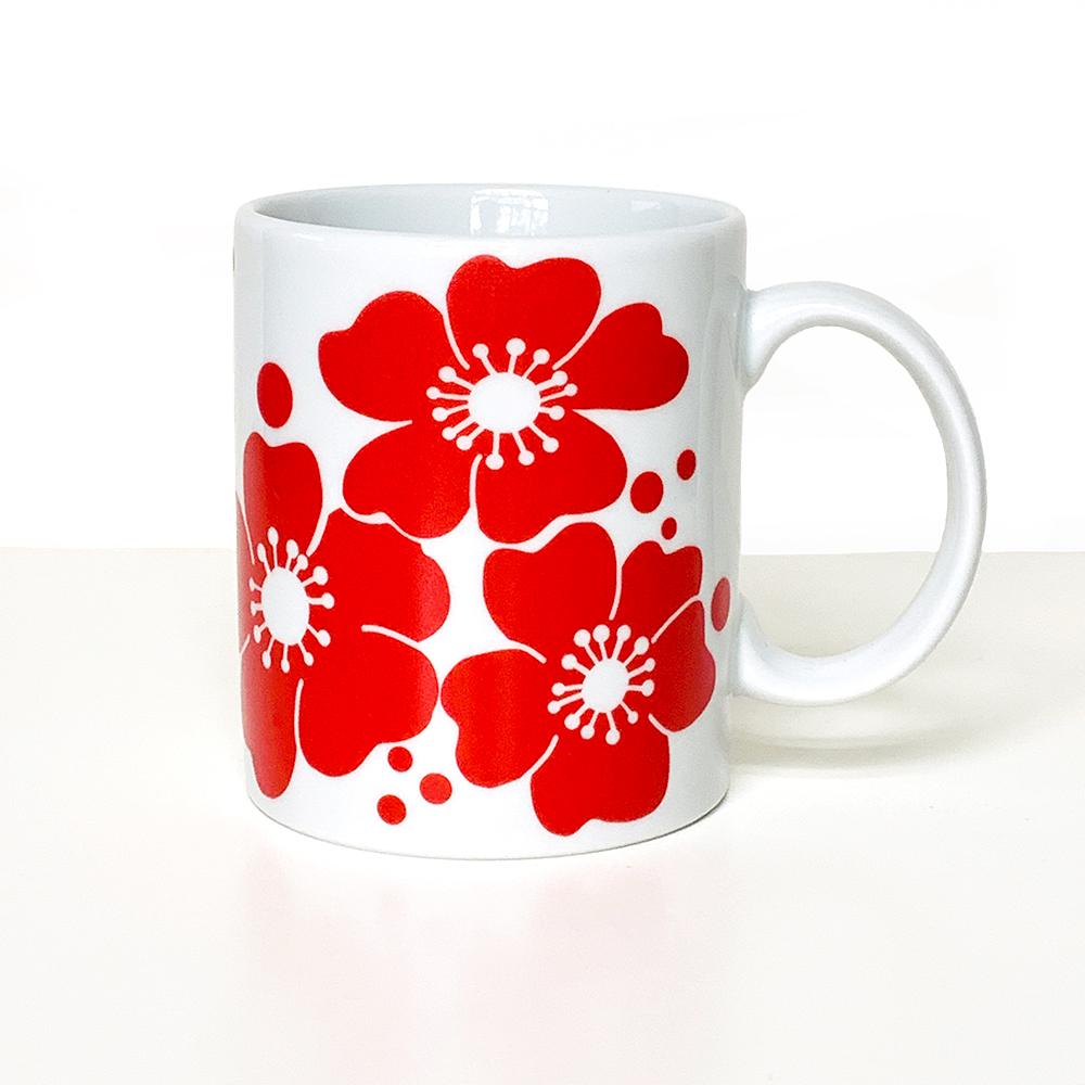 White Porcelain with Red Flowers Mug by sweetgum home, LLC - main product image for Resin Society