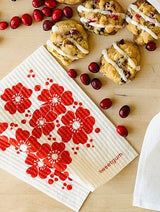 Red Flowers Swedish Dishcloth by sweetgum home, LLC - product image 2 for Resin Society