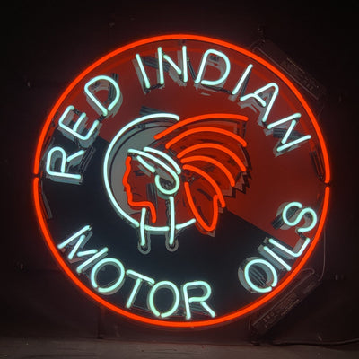 Red Indian Motor Oils Neon Sign Light by Neon Signs Land - product image 2 for Resin Society