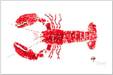 Set of 10 red lobster coastal placemats on a dining table