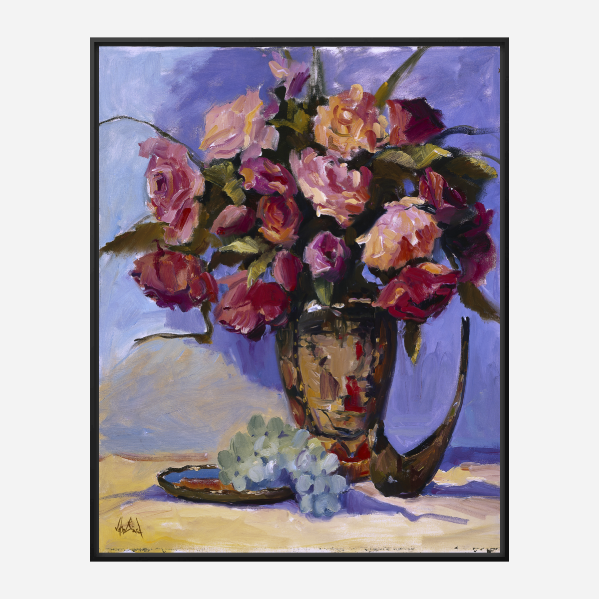Red Roses Artist Enhanced Canvas Print by John Beard Collection - product image 5 for Resin Society
