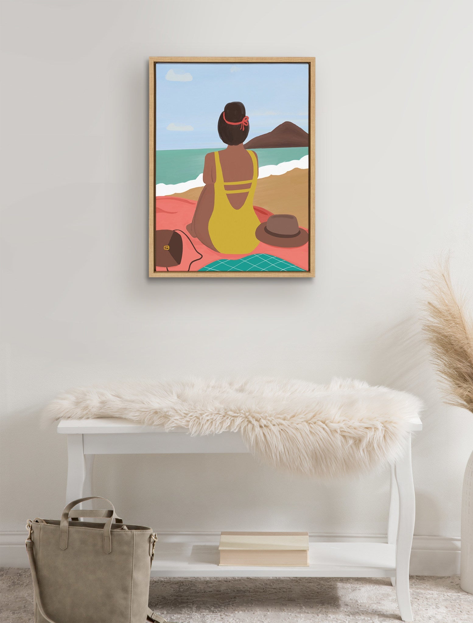 Sylvie Beach Solo Framed Canvas by kateandlaurel - product image 7 for Resin Society